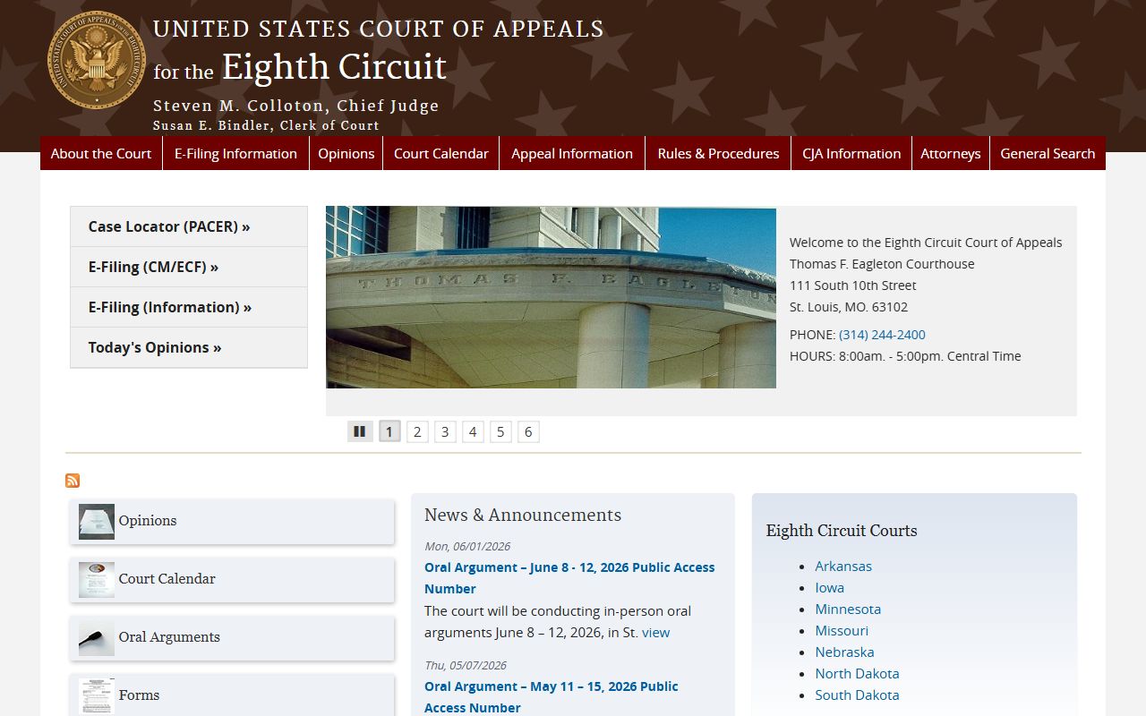Beltrami County court dockets Eighth Circuit appeals