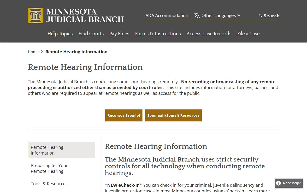 Beltrami County court dockets Minnesota remote hearings