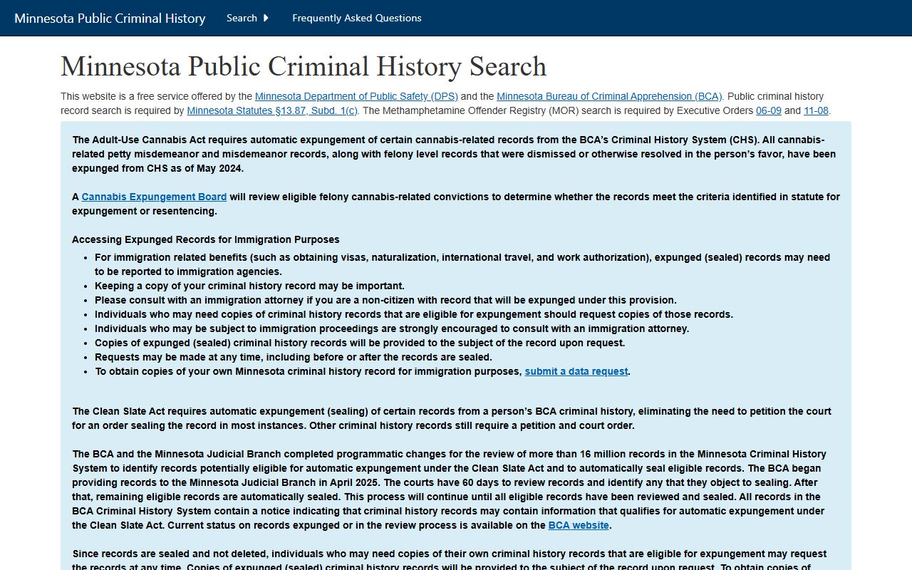 Beltrami County criminal court records BCA public criminal history search