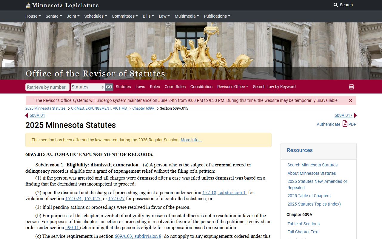 Beltrami County criminal court records Minnesota automatic expungement