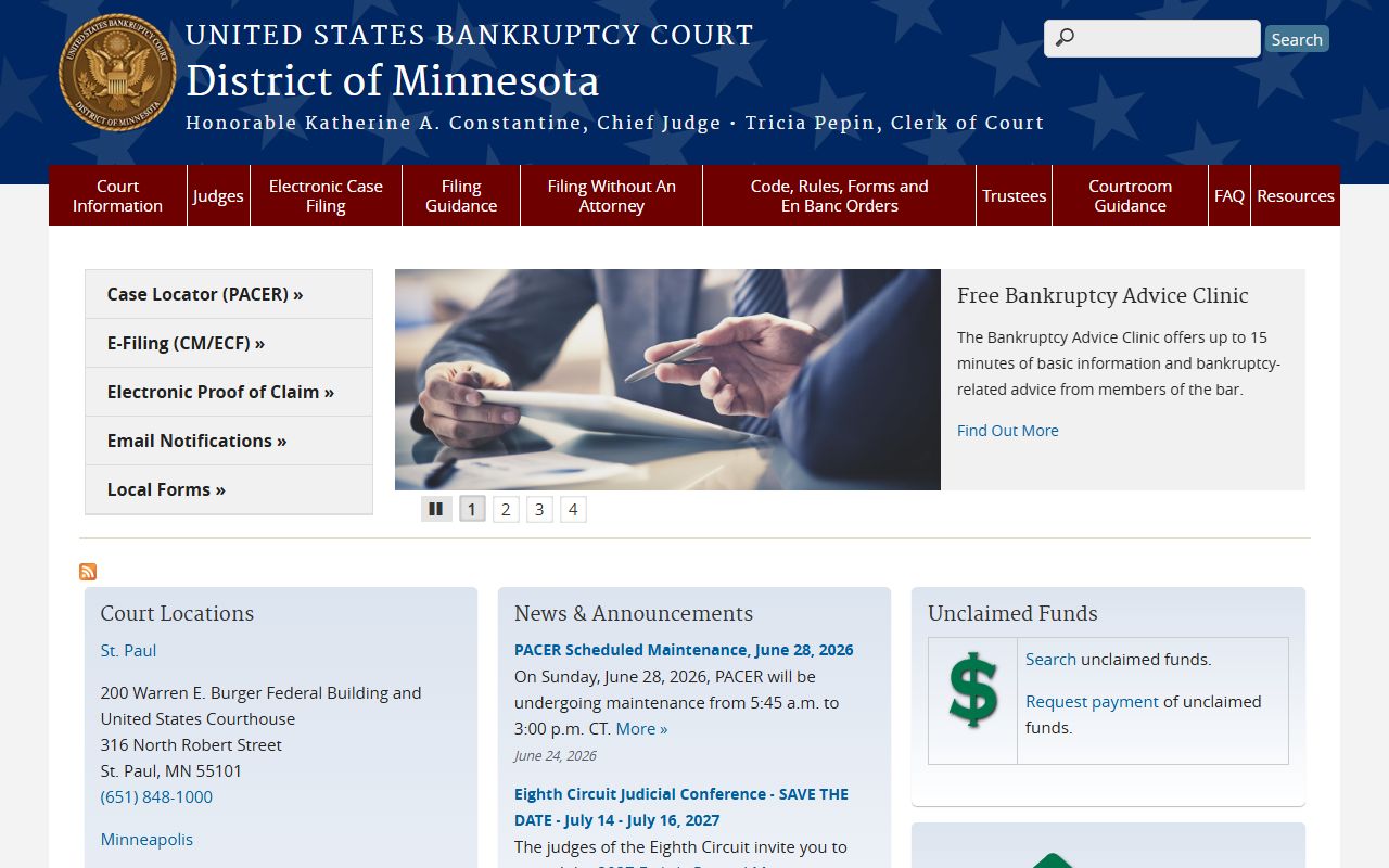 Beltrami County District Court bankruptcy court records distinction