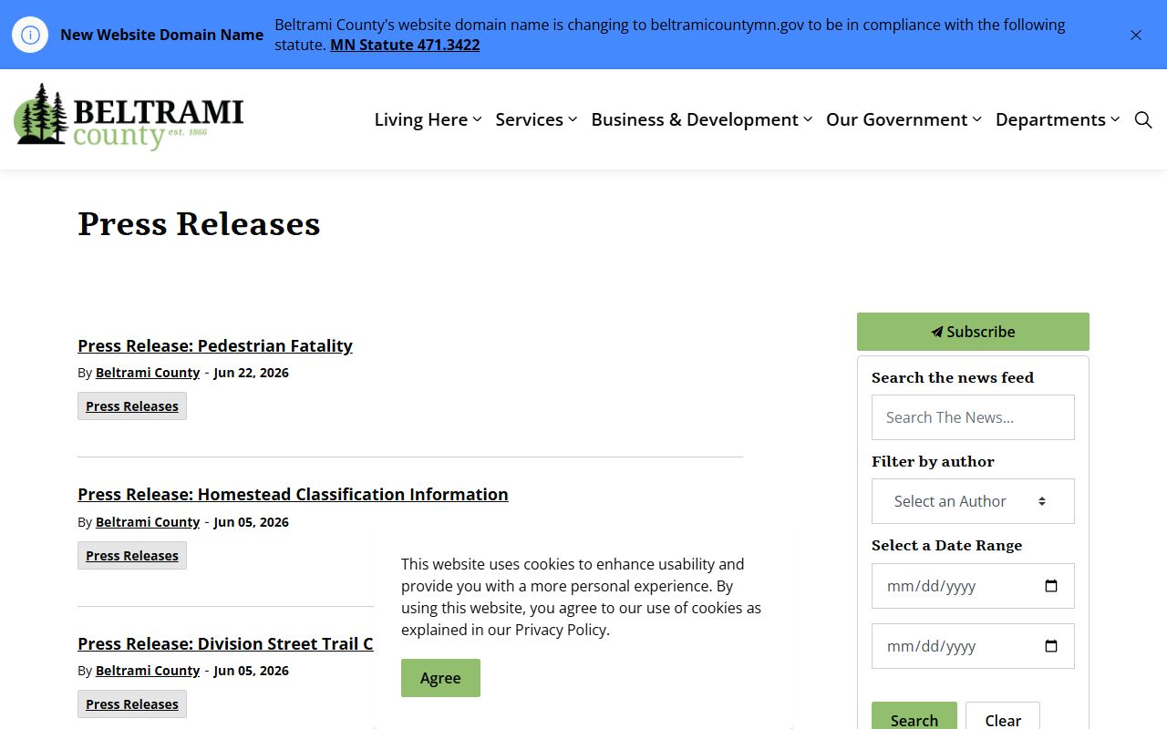 Beltrami County court records press release source