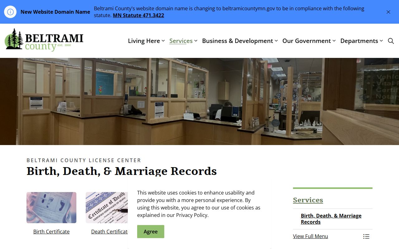 Beltrami County marriage and divorce records birth death and marriage records page