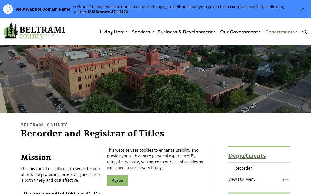 Beltrami County marriage records Recorder office page