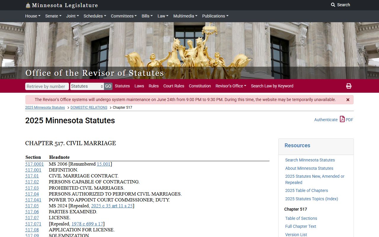 Beltrami County marriage records Minnesota civil marriage statutes