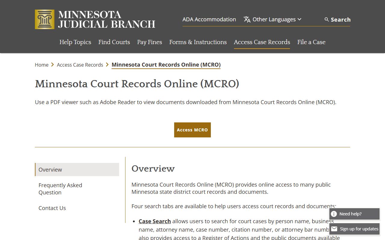 Beltrami County probate records MCRO overview